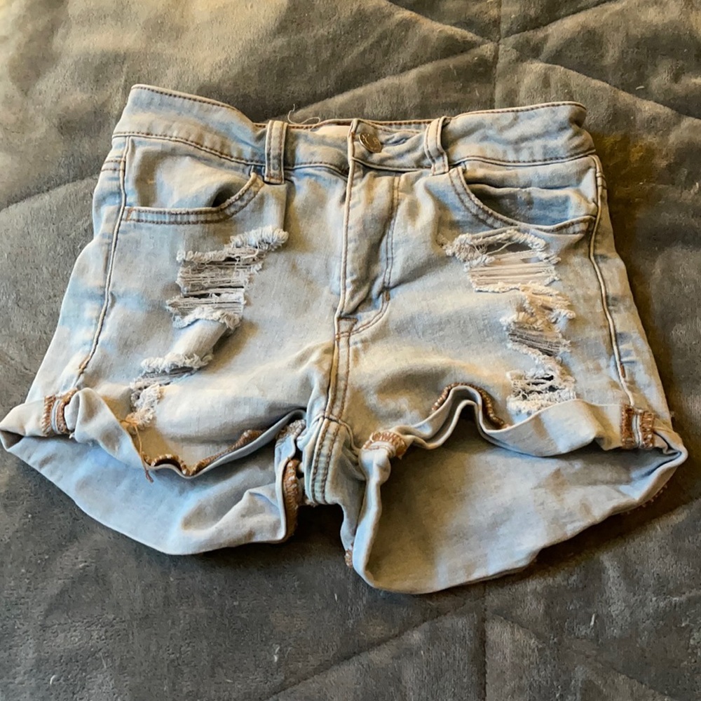 Gently used ripped high waisted denim shorts